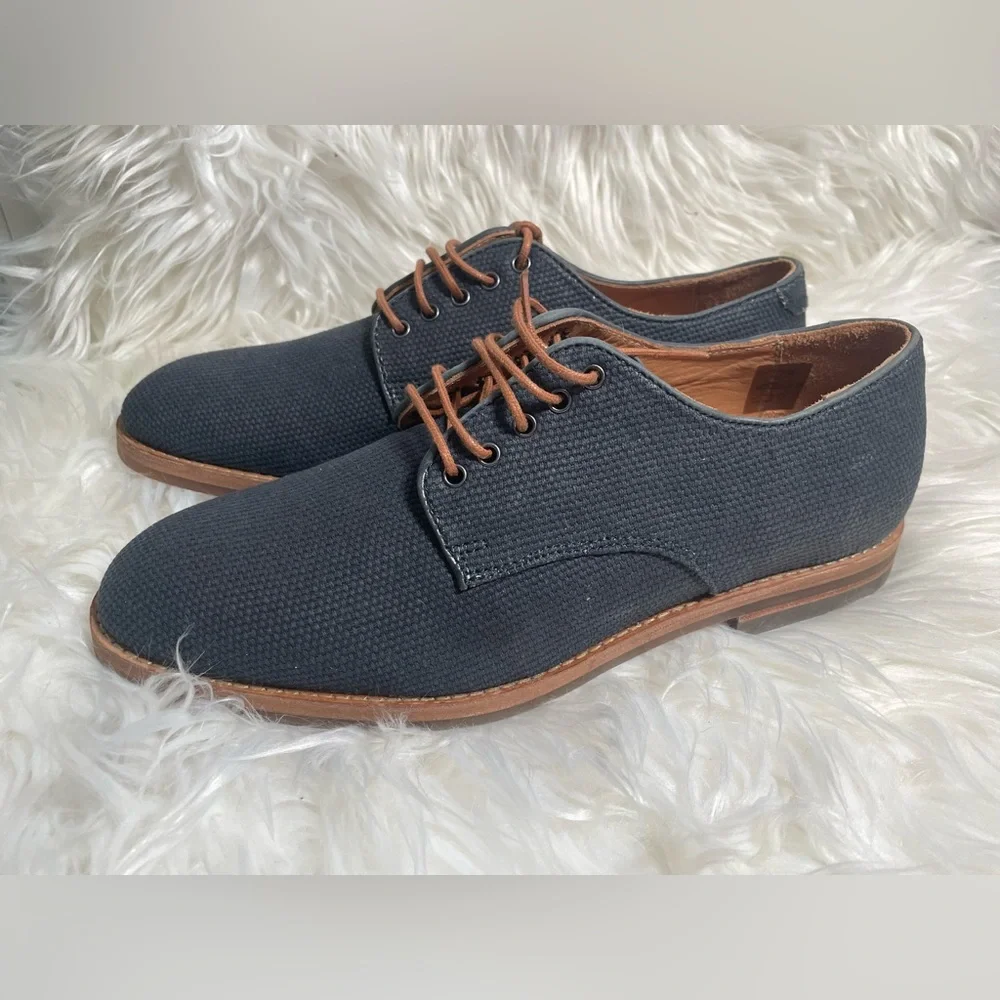 H‎ London by Hudson woven Oxfords Navy mens sz 41 US 8 Lace Up